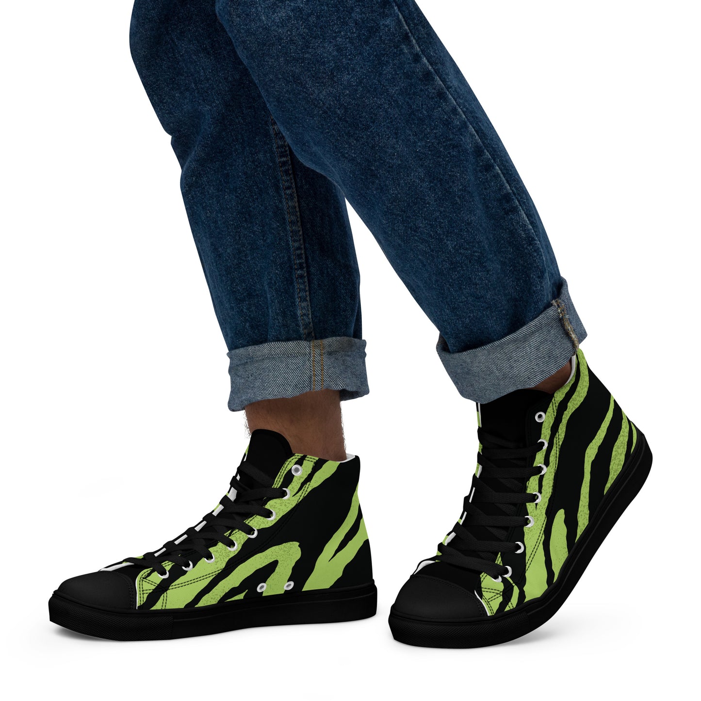 Green Tiger Men’s high top canvas shoes