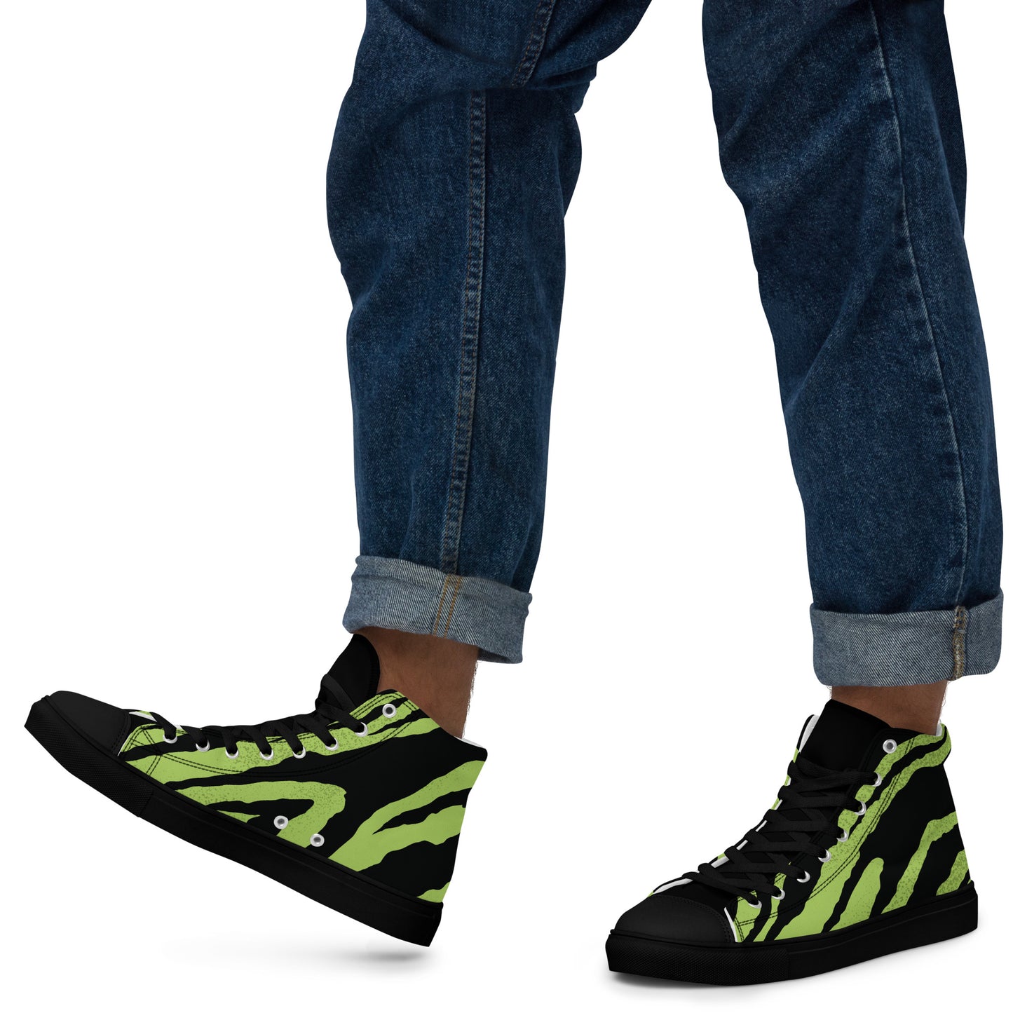 Green Tiger Men’s high top canvas shoes