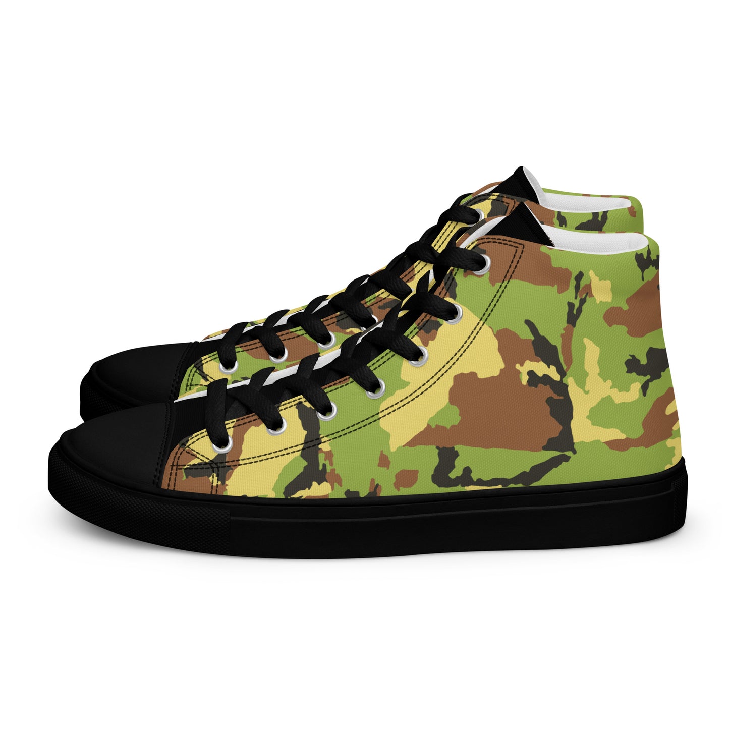 Green Camo Men’s high top canvas shoes