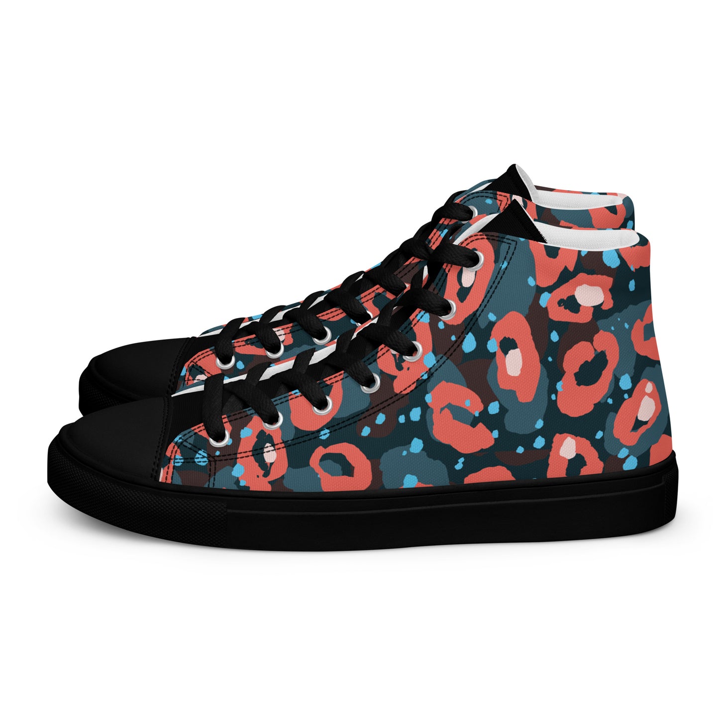 Speckled Leopard Men’s high top canvas shoes