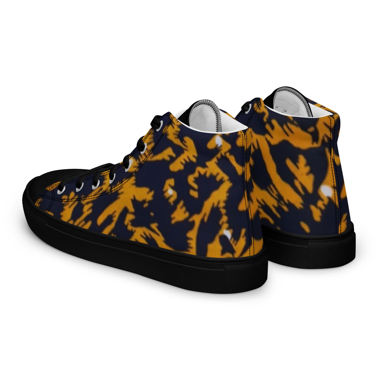 Yellow Leopard Ankara Men’s high top canvas shoes