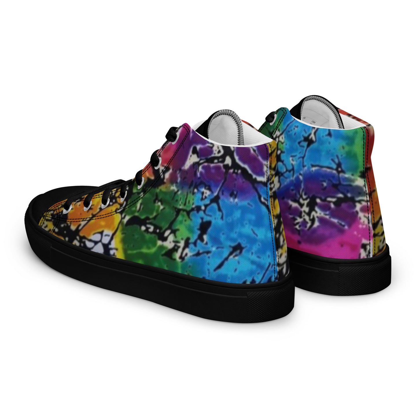 Multicolour Adire Ankara Men’s high top canvas shoes