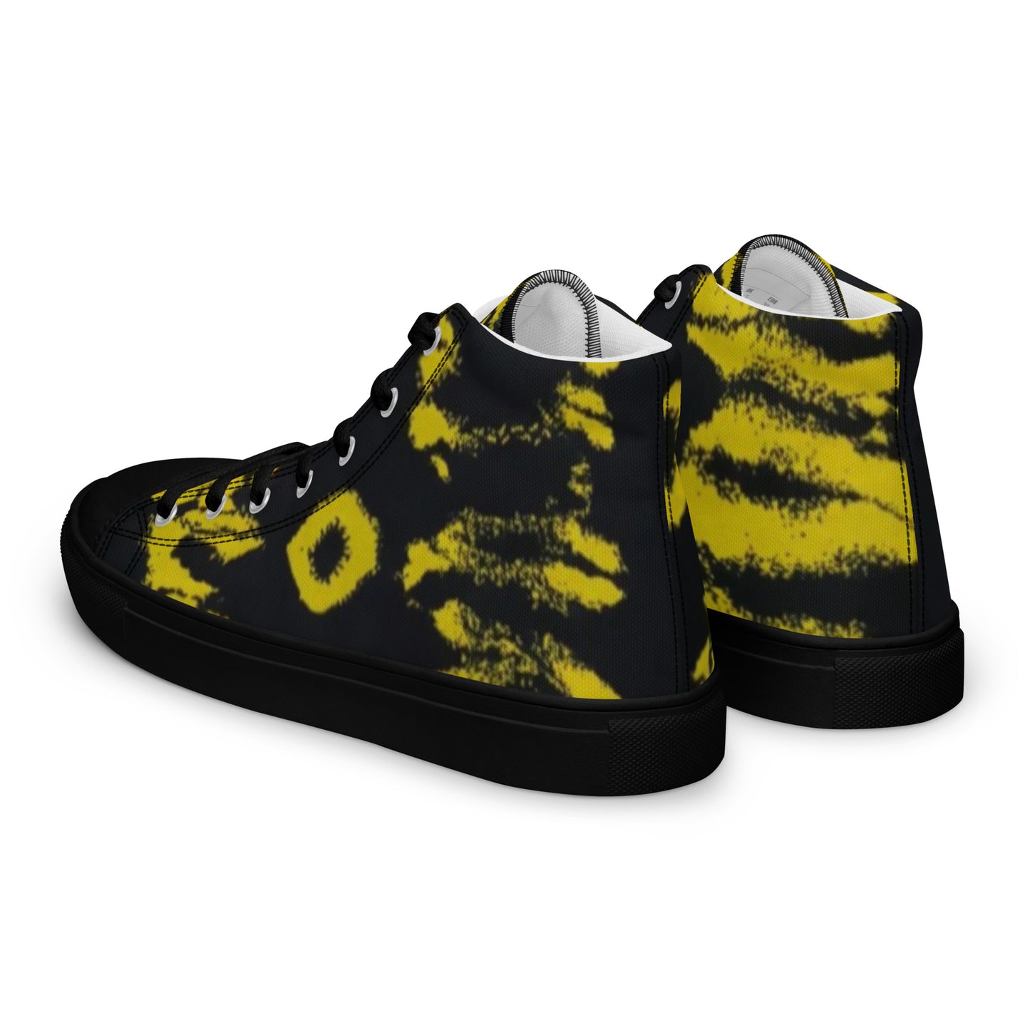 Yellow Adire Ankara Men’s high top canvas shoes