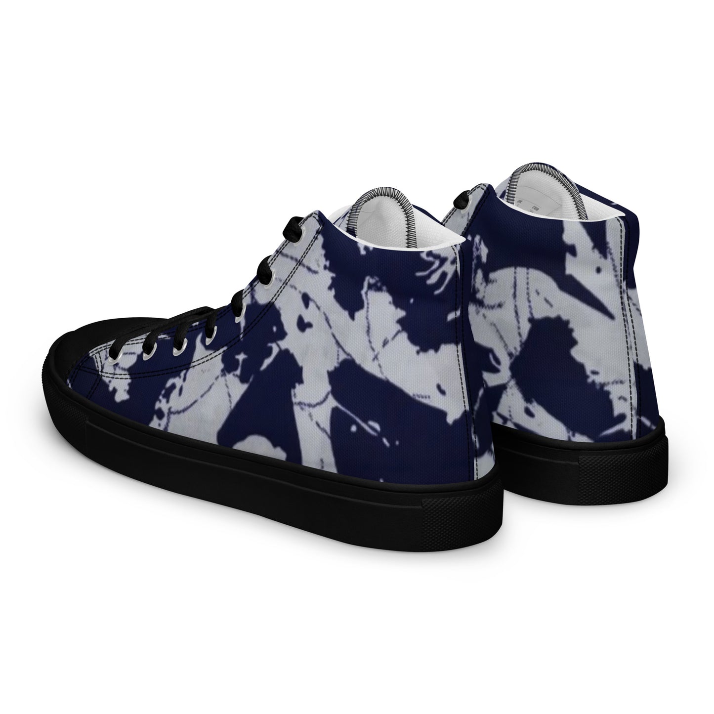 Indigo Adire Men’s high top canvas shoes