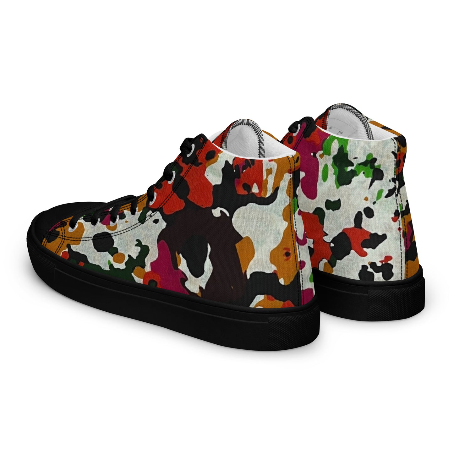 Multicolour Paint Ankara Men’s High Top Canvas Shoes