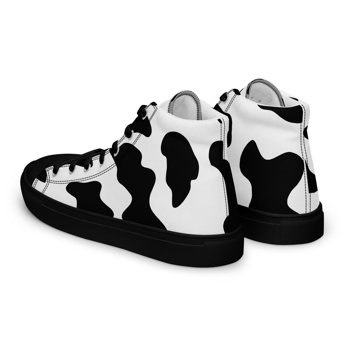 Cow Print Men’s high top canvas shoes