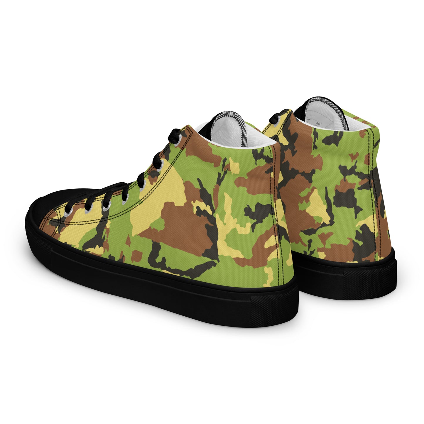 Green Camo Men’s high top canvas shoes