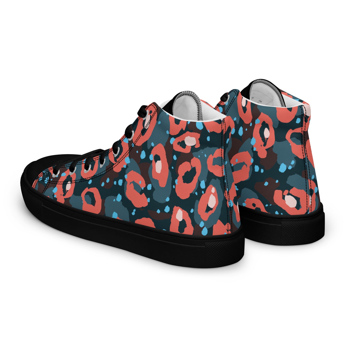 Speckled Leopard Men’s high top canvas shoes