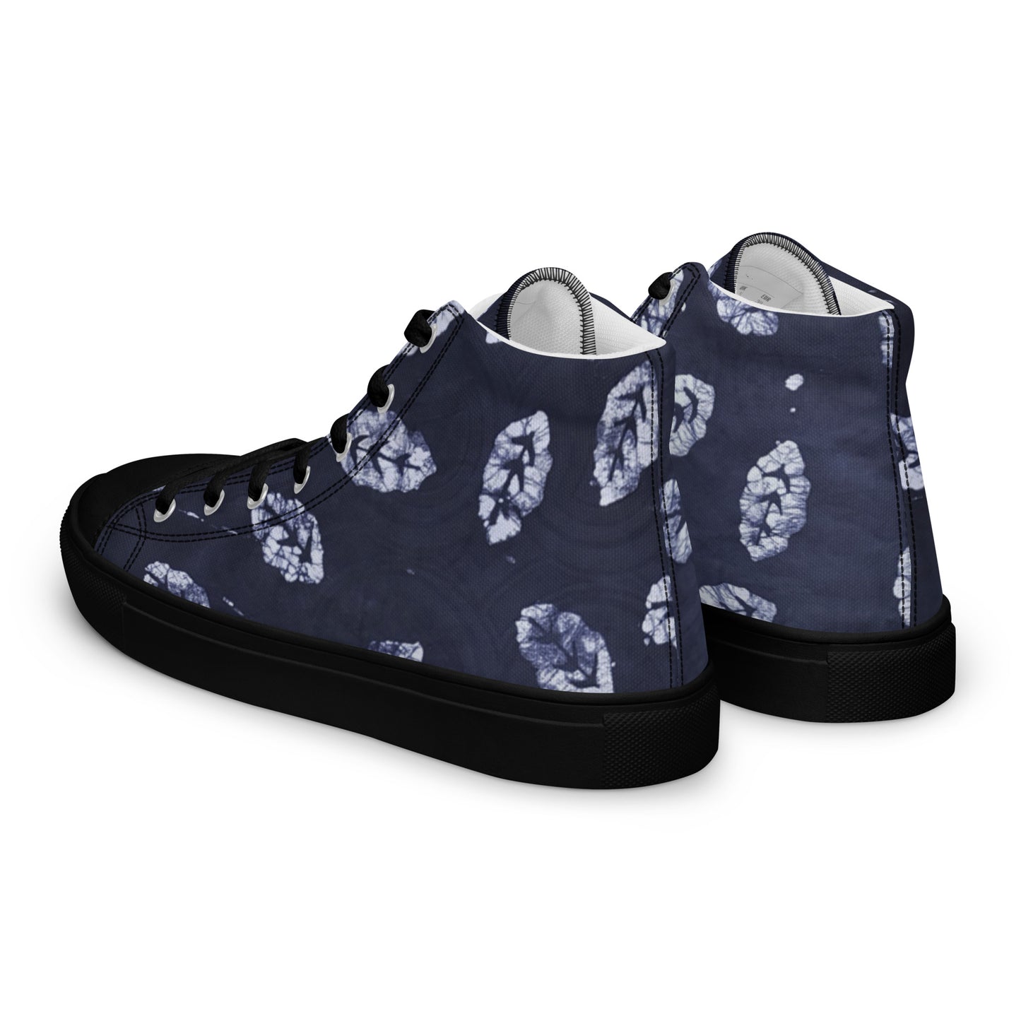 Indigo Leaf Men’s high top canvas shoes