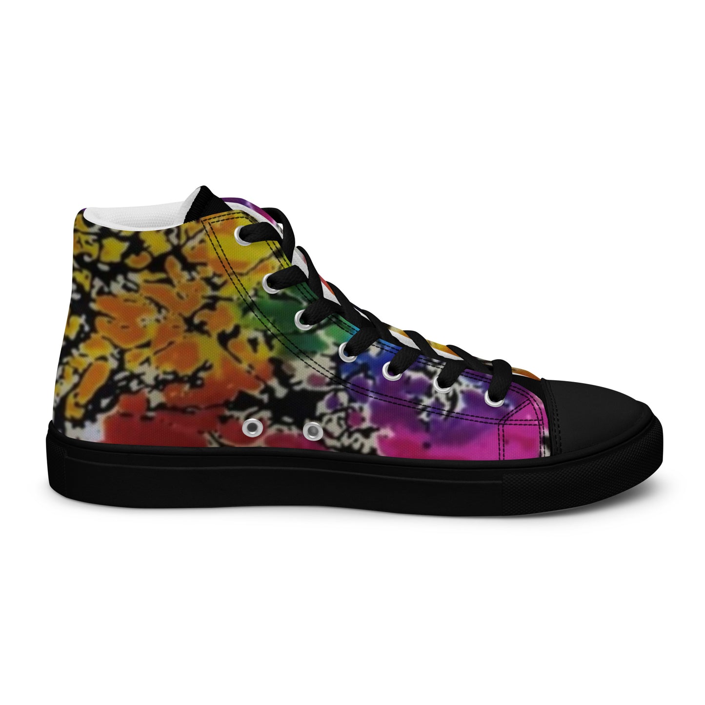 Multicolour Adire Ankara Men’s high top canvas shoes