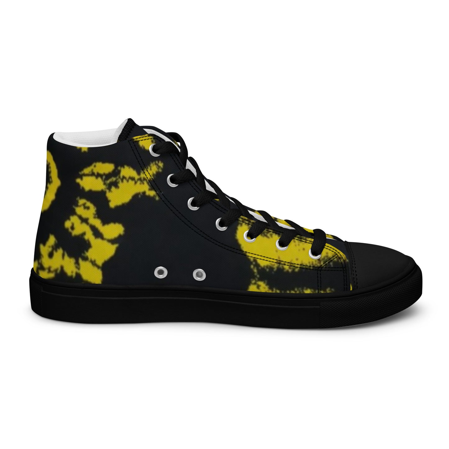 Yellow Adire Ankara Men’s high top canvas shoes