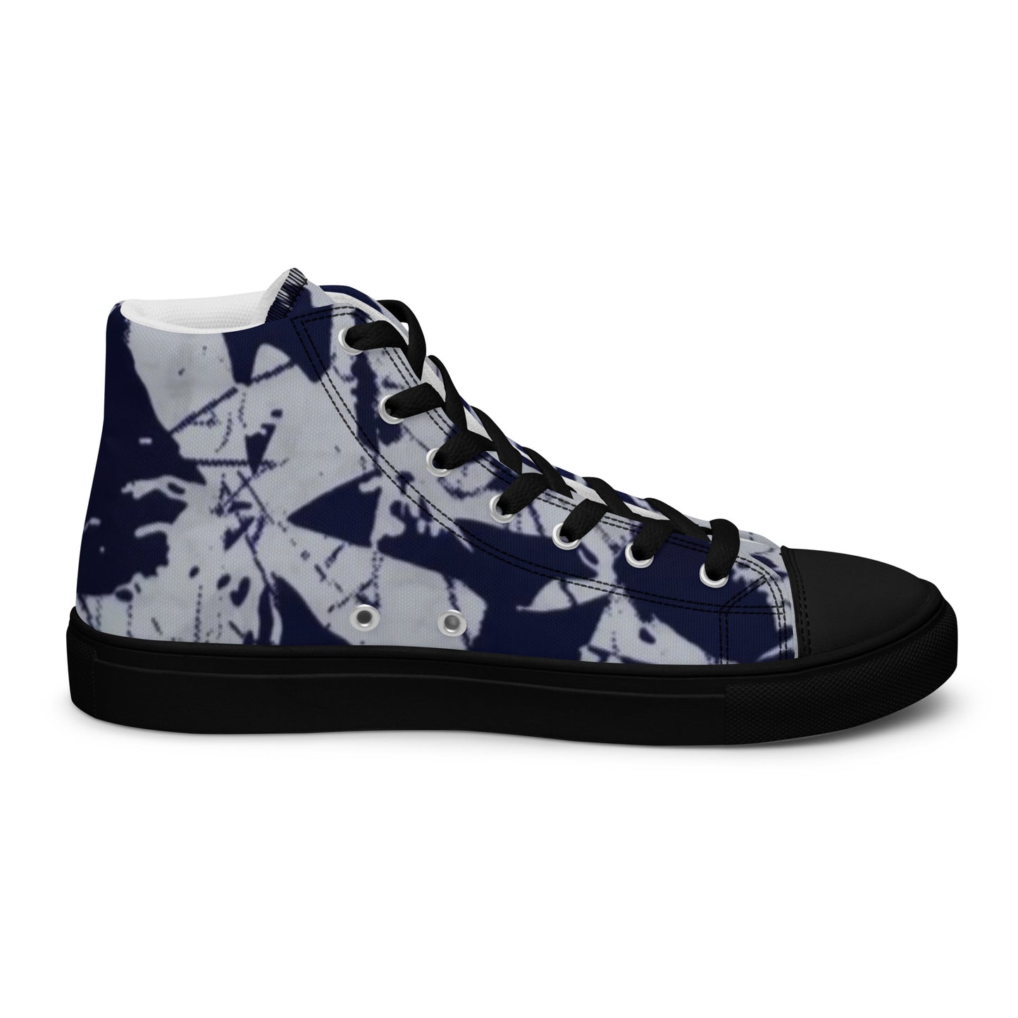 Indigo Adire Men’s high top canvas shoes