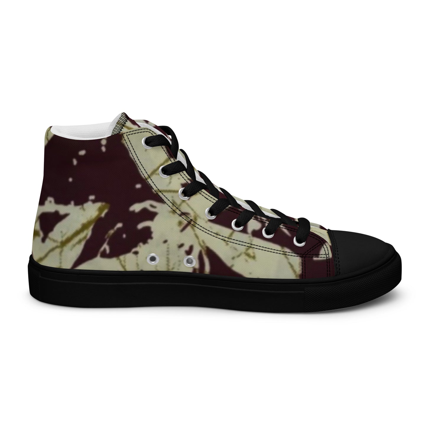 Brown Adire Men’s high top canvas shoes