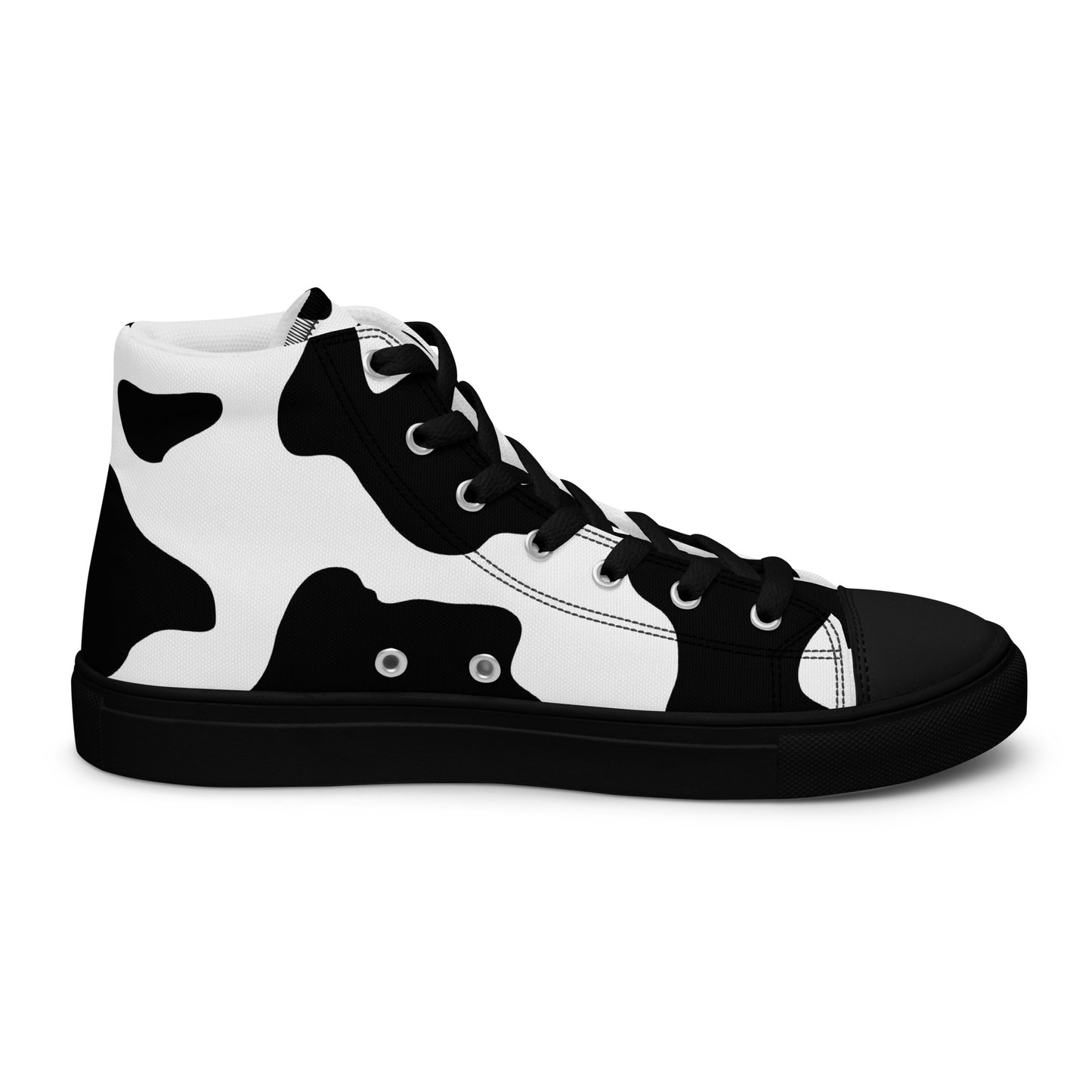 Cow Print Men’s high top canvas shoes