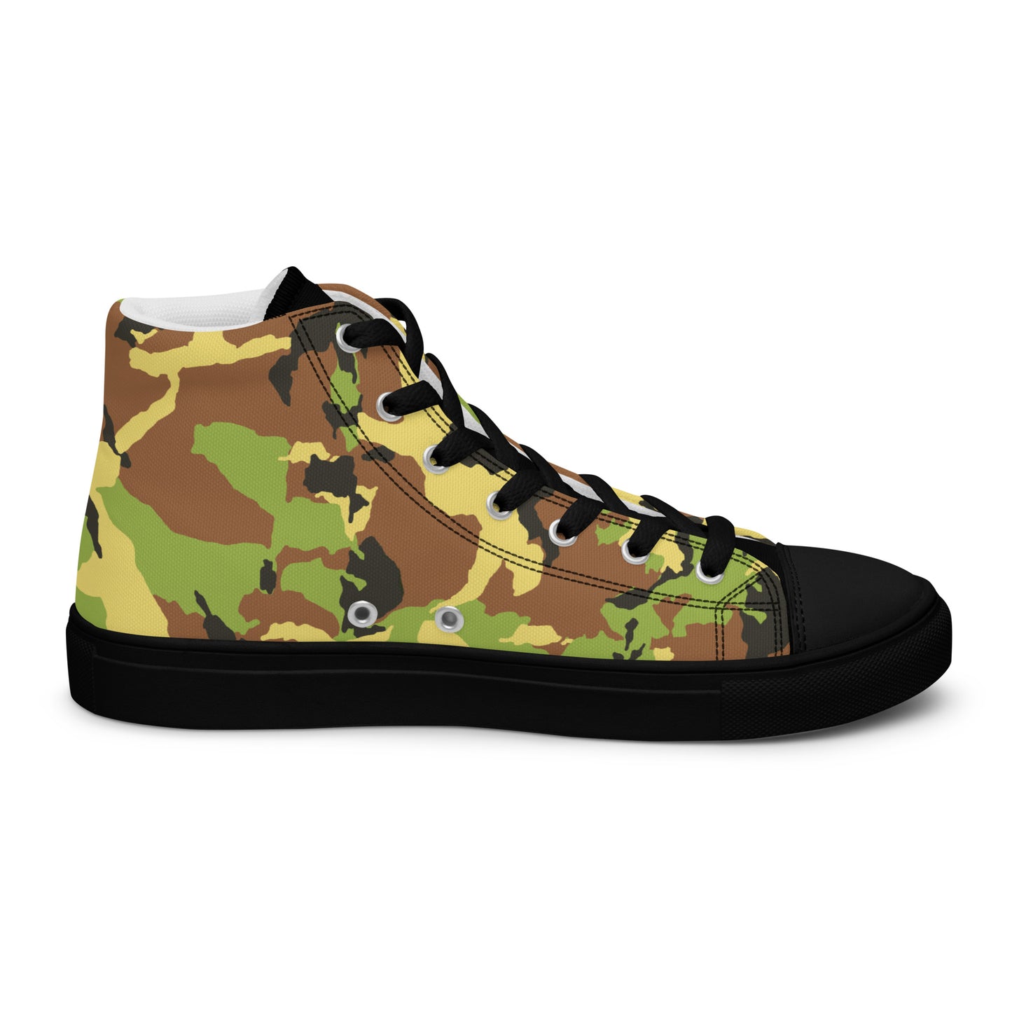 Green Camo Men’s high top canvas shoes