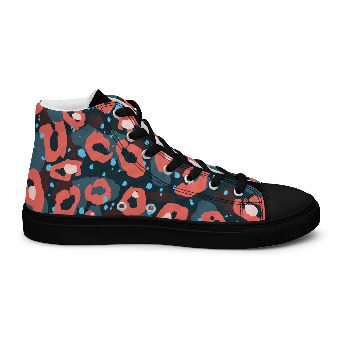 Speckled Leopard Men’s high top canvas shoes