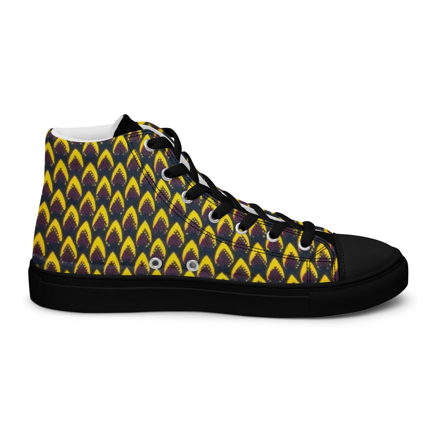 Yellow Flame Men’s high top canvas shoes