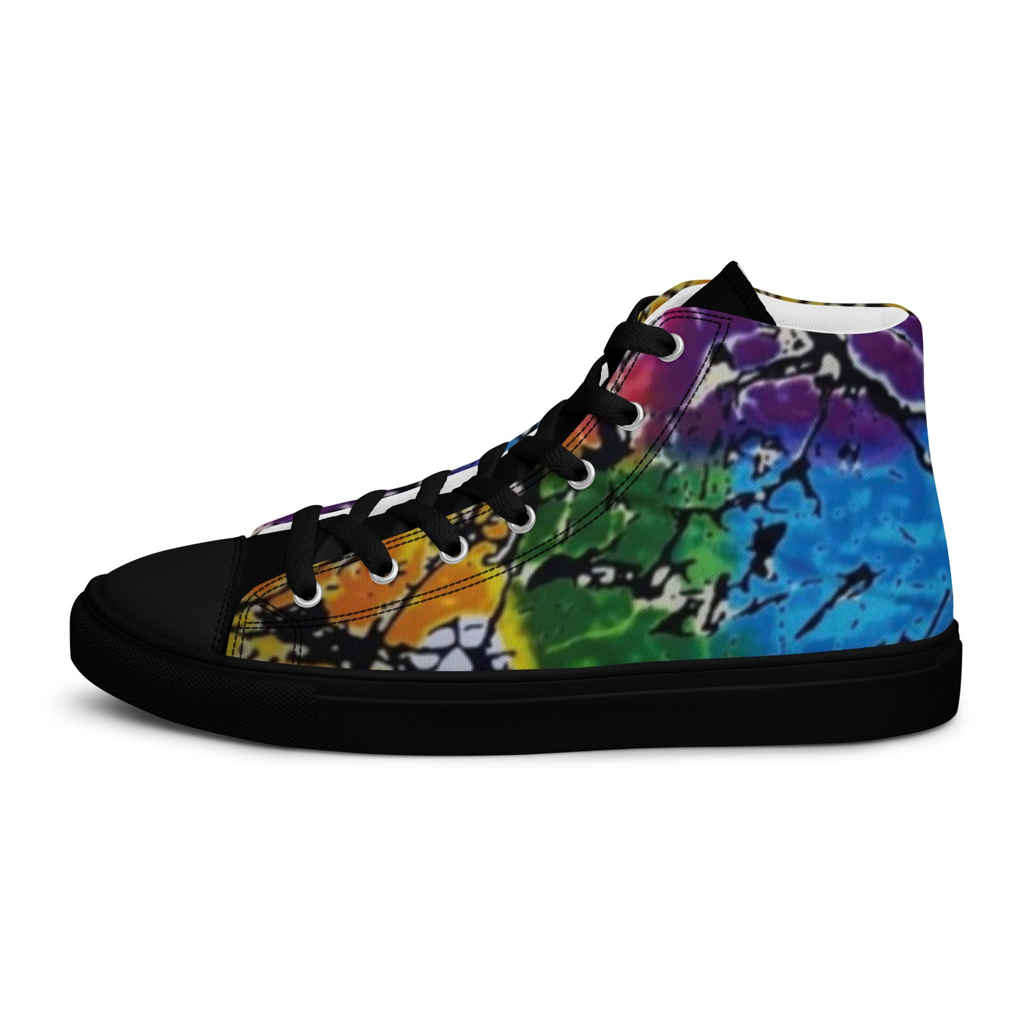 Multicolour Adire Ankara Men’s high top canvas shoes