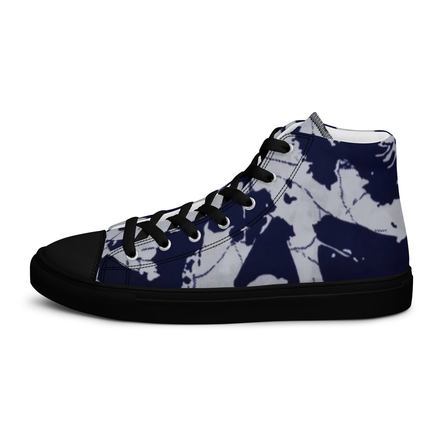 Indigo Adire Men’s high top canvas shoes