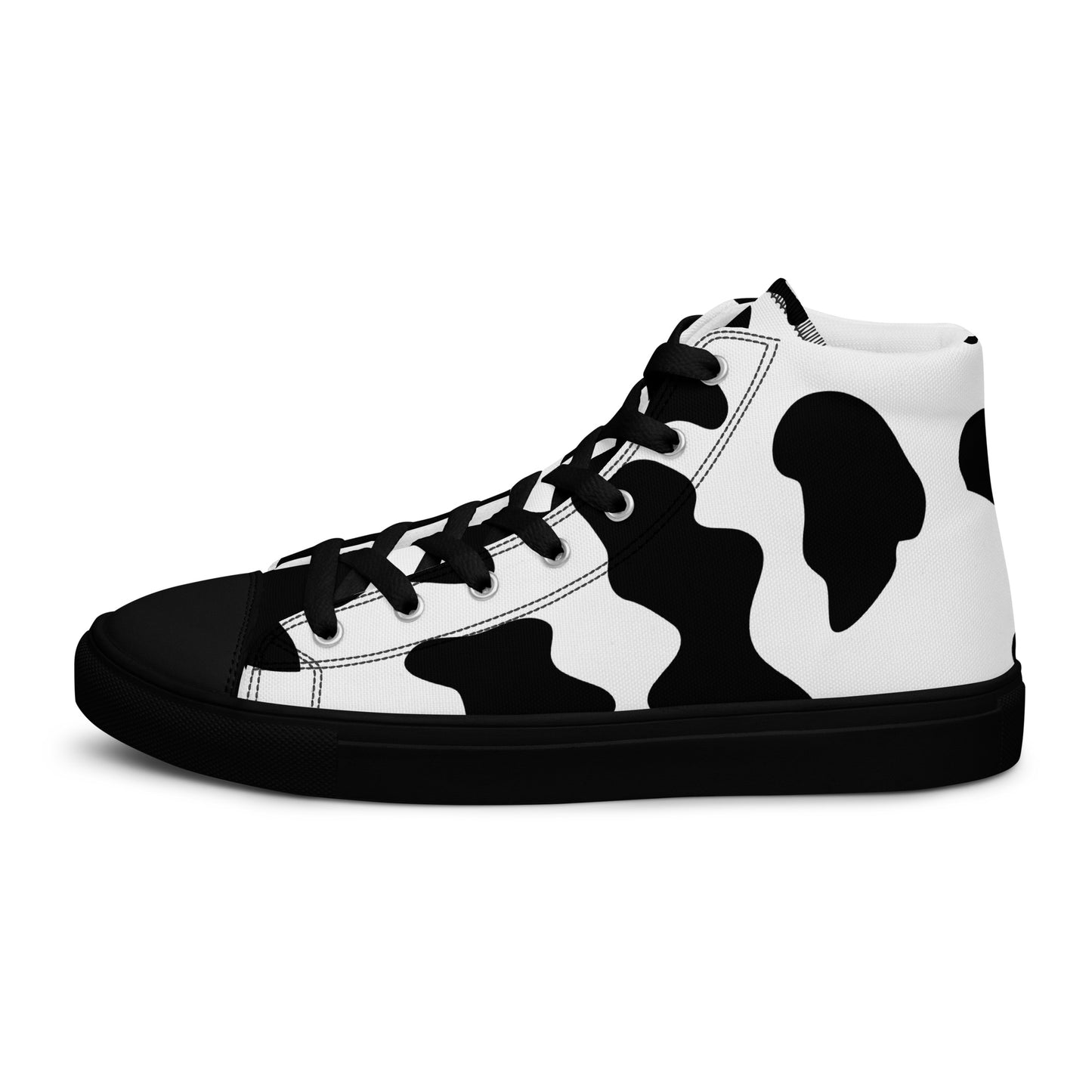 Cow Print Men’s high top canvas shoes