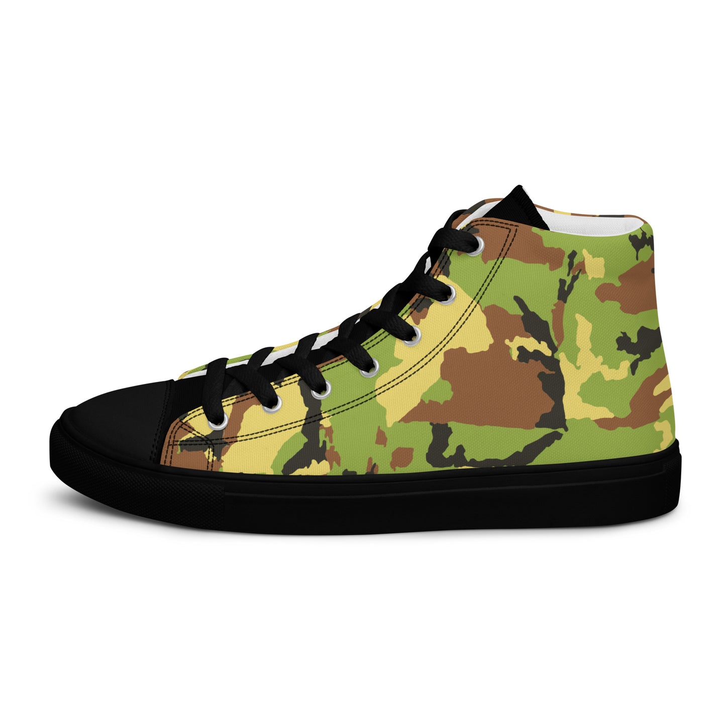 Green Camo Men’s high top canvas shoes