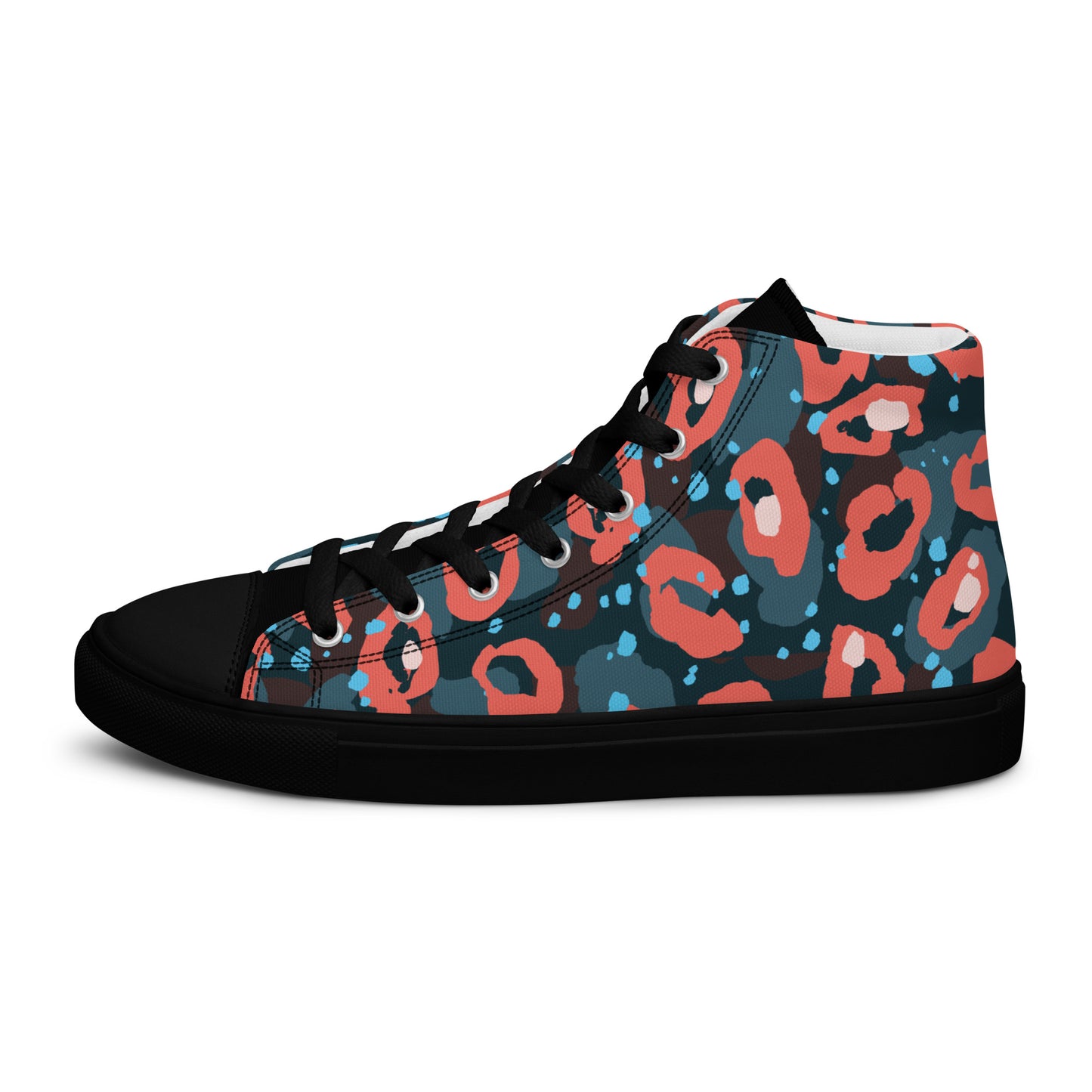 Speckled Leopard Men’s high top canvas shoes