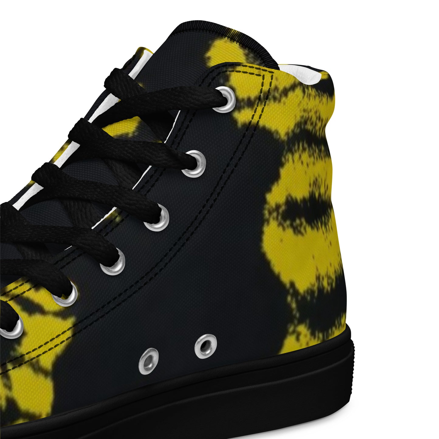 Yellow Adire Ankara Men’s high top canvas shoes