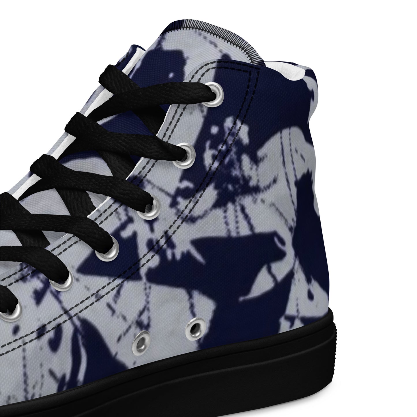 Indigo Adire Men’s high top canvas shoes