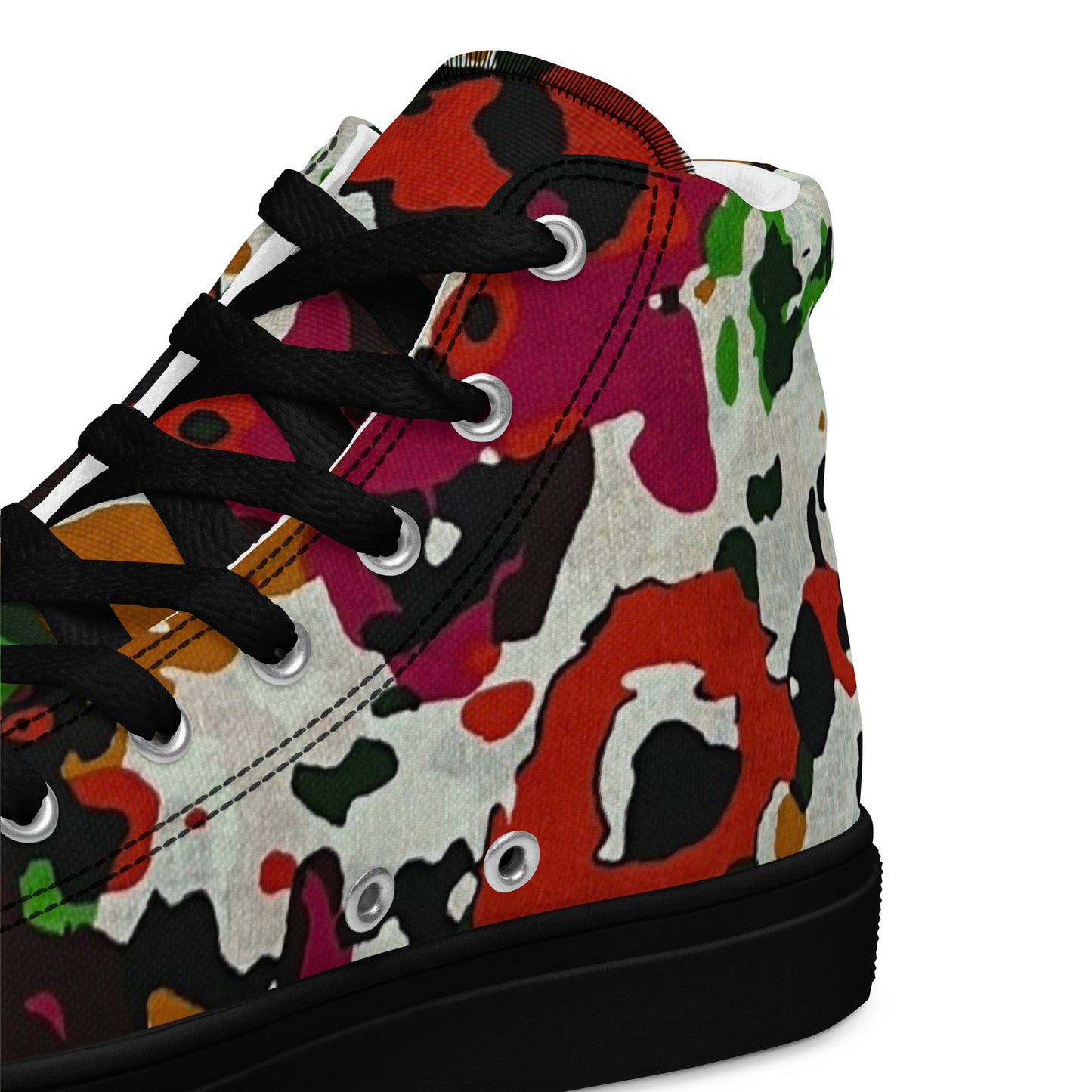 Multicolour Paint Ankara Men’s High Top Canvas Shoes