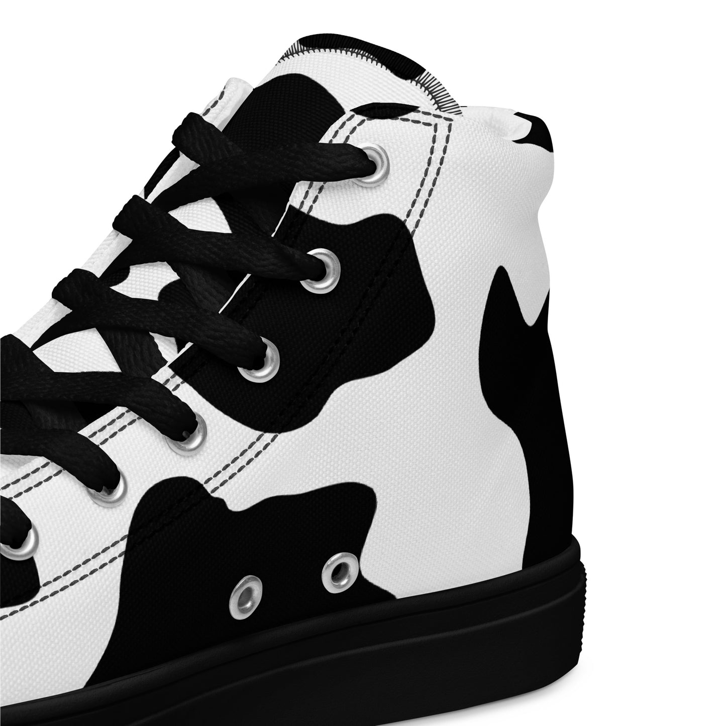 Cow Print Men’s high top canvas shoes