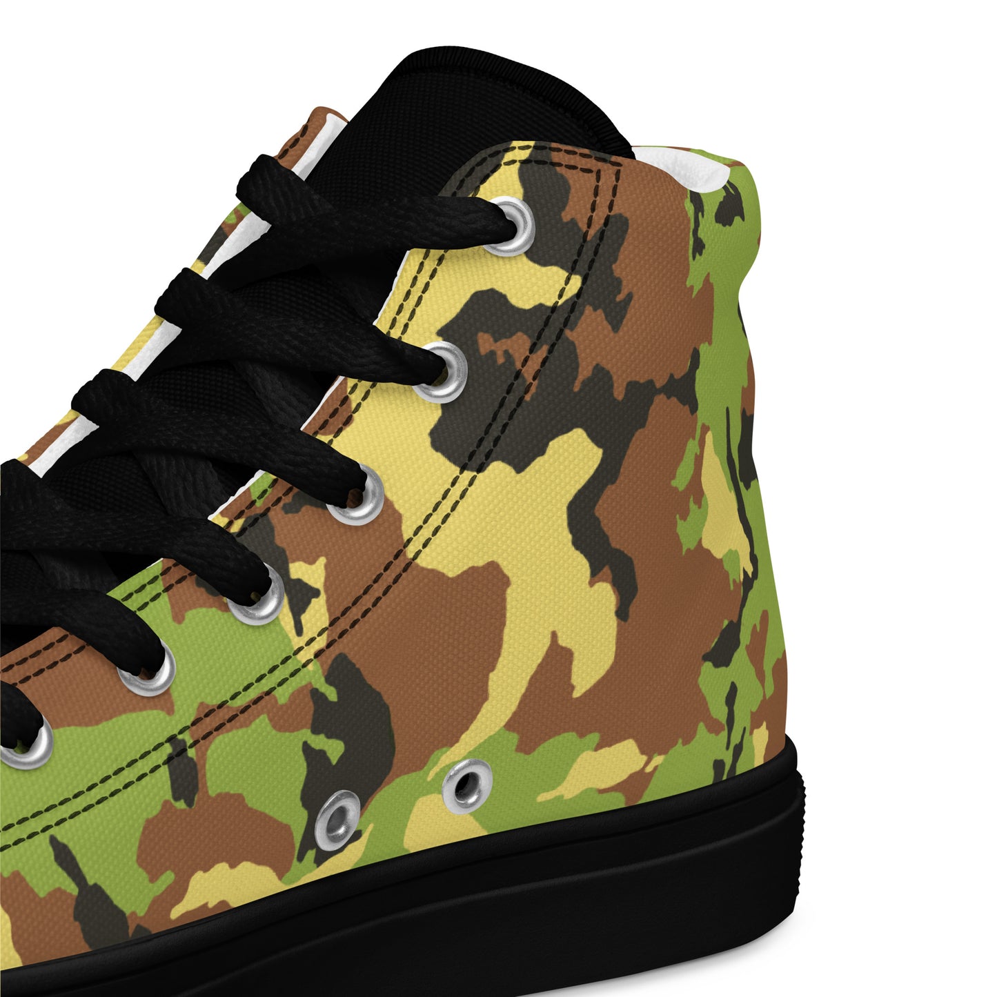 Green Camo Men’s high top canvas shoes