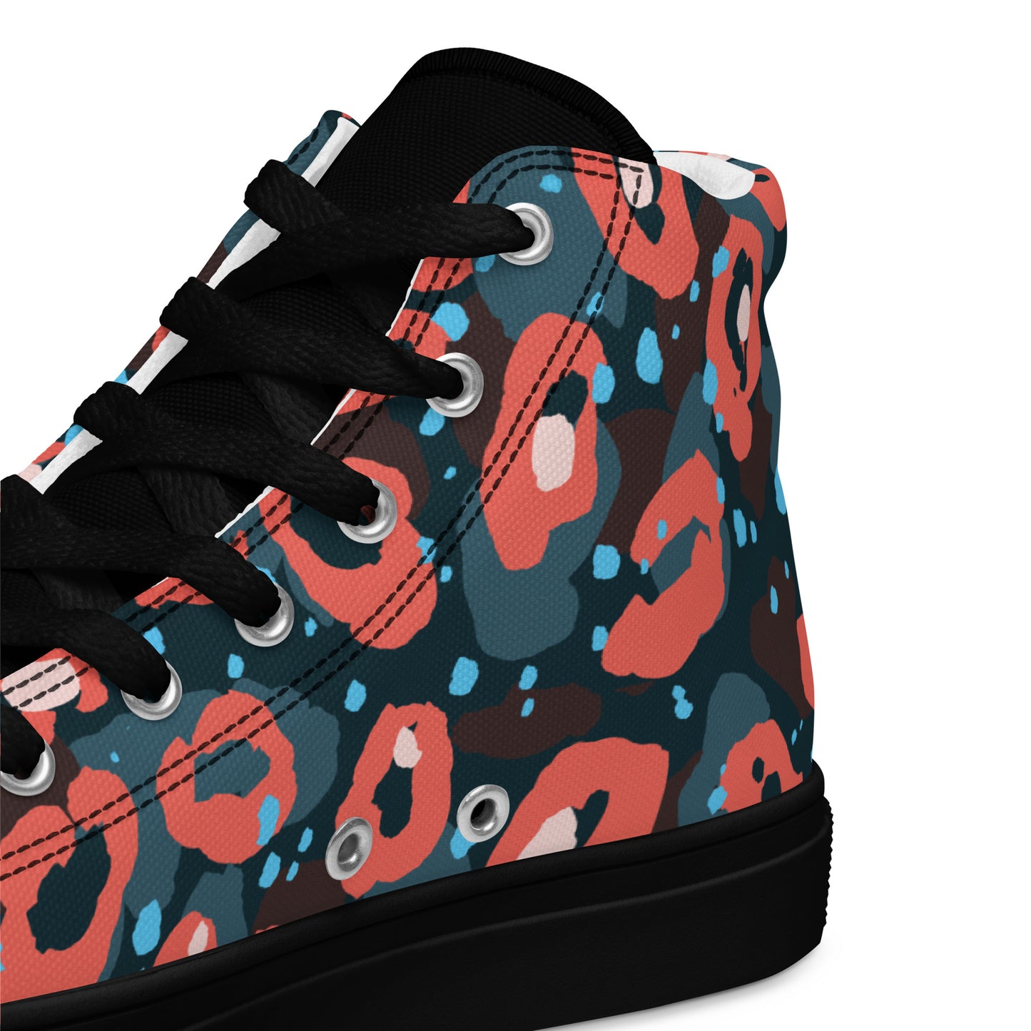 Speckled Leopard Men’s high top canvas shoes