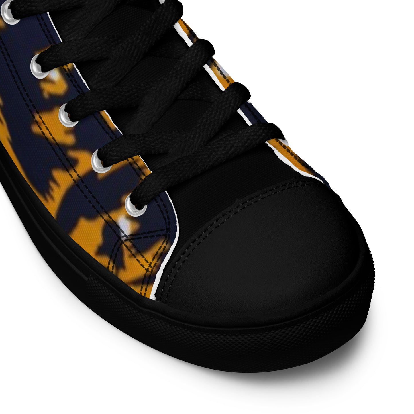 Yellow Leopard Ankara Men’s high top canvas shoes