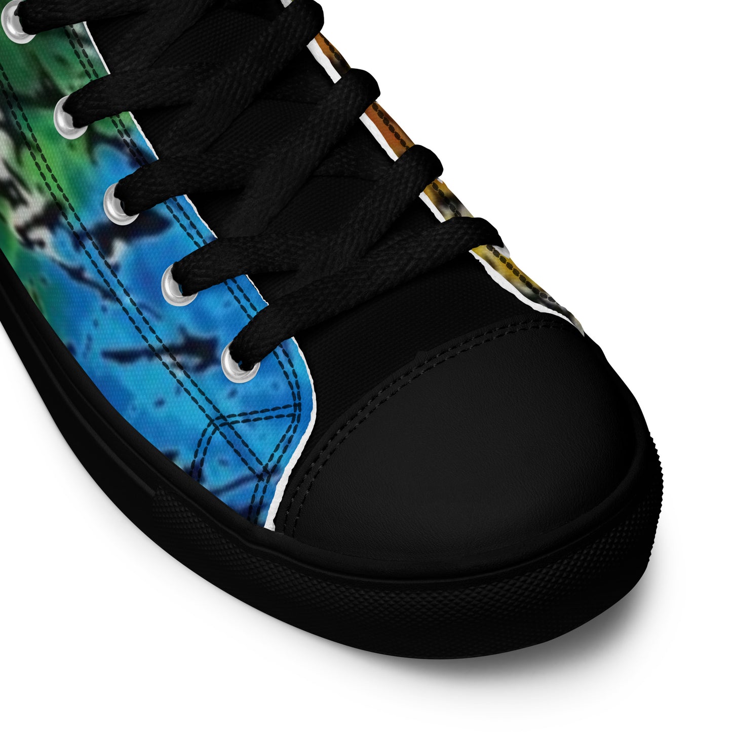 Multicolour Adire Ankara Men’s high top canvas shoes