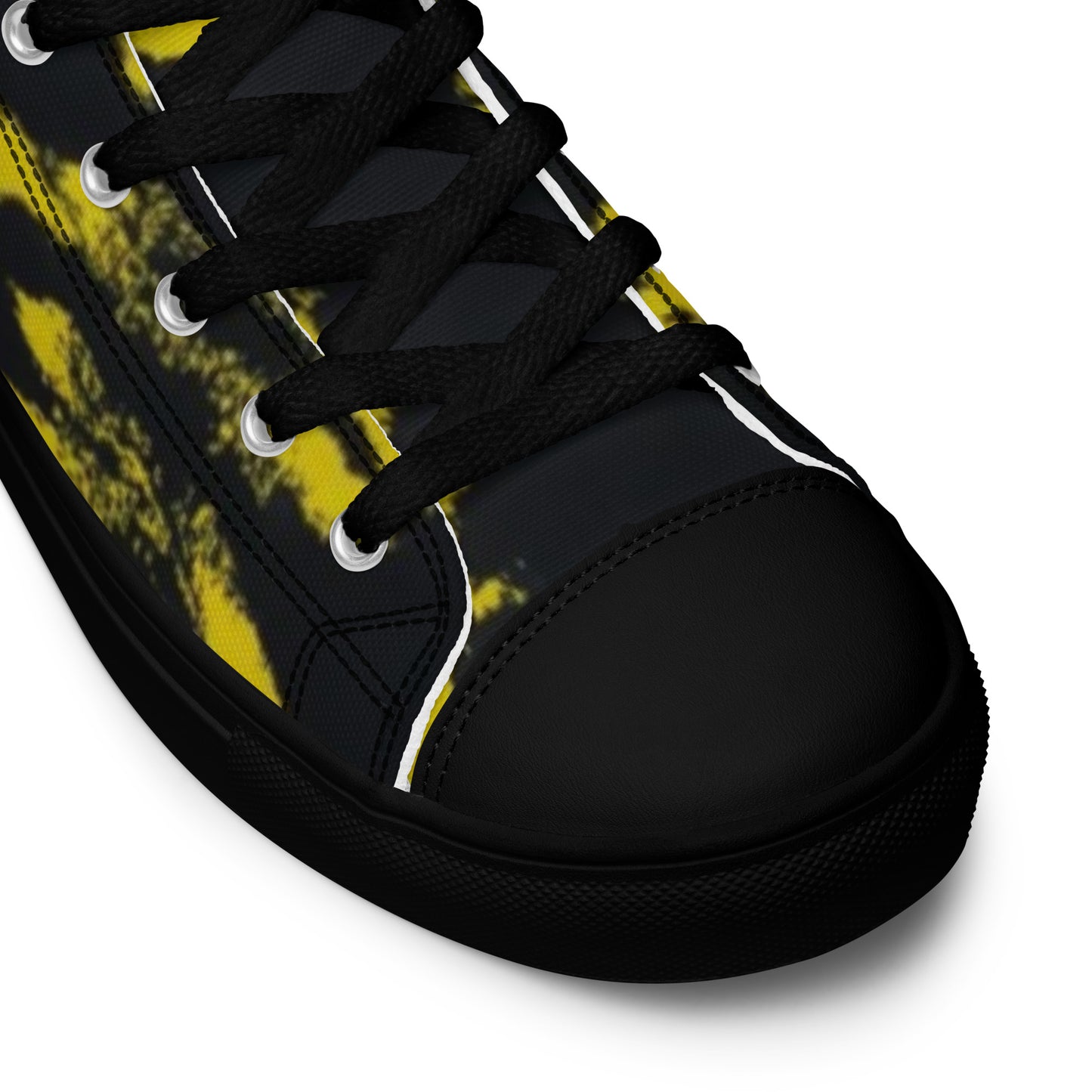 Yellow Adire Ankara Men’s high top canvas shoes