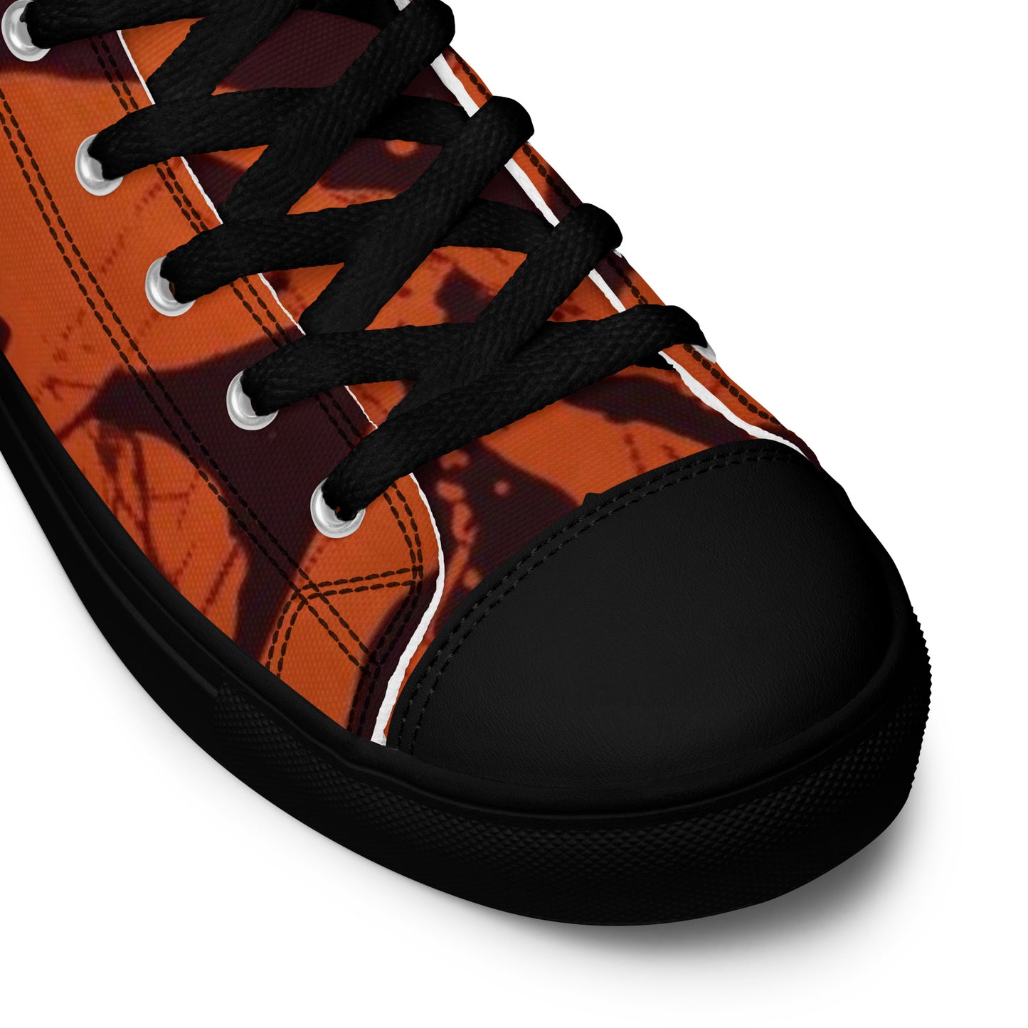 Orange Adire Men’s high top canvas shoes