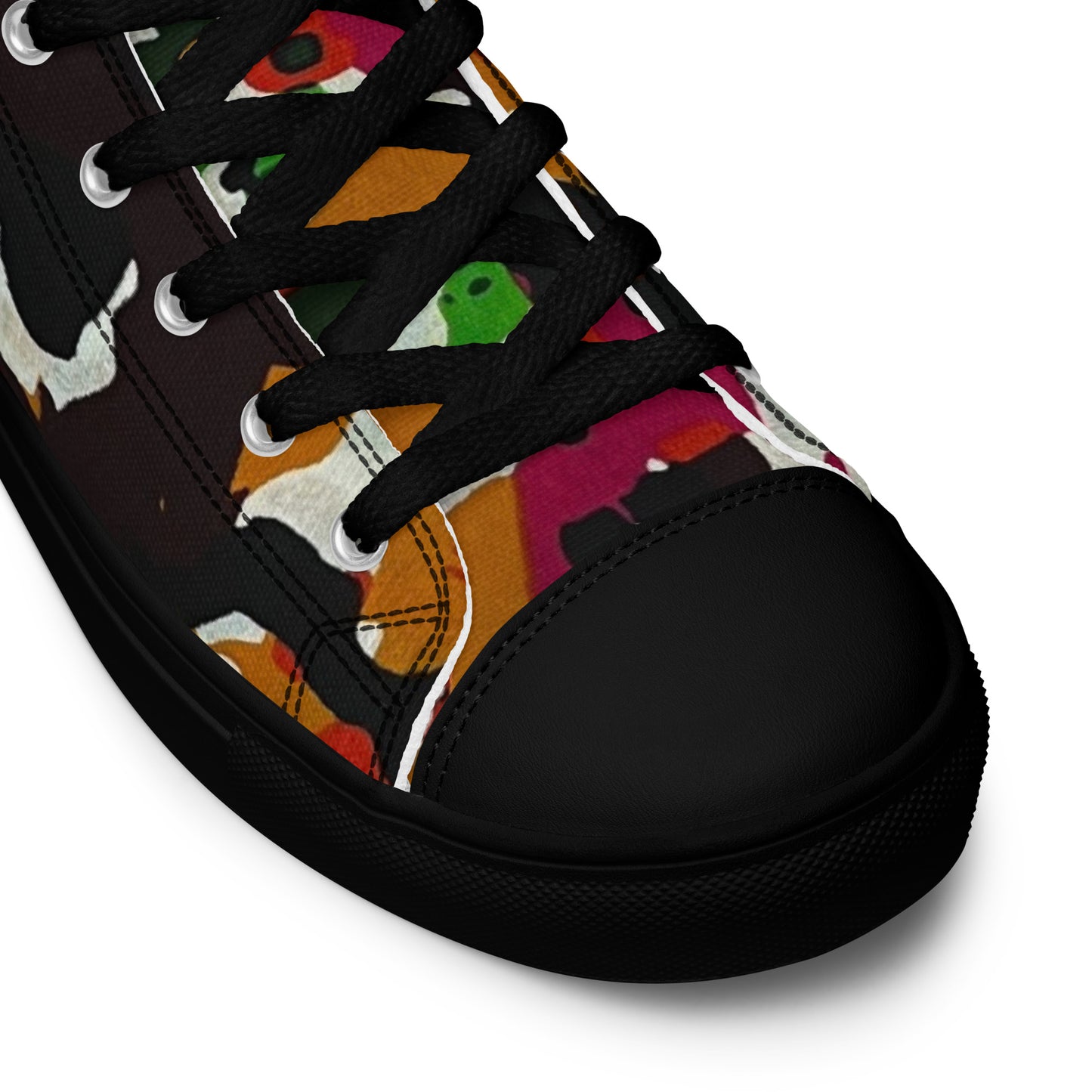 Multicolour Paint Ankara Men’s High Top Canvas Shoes