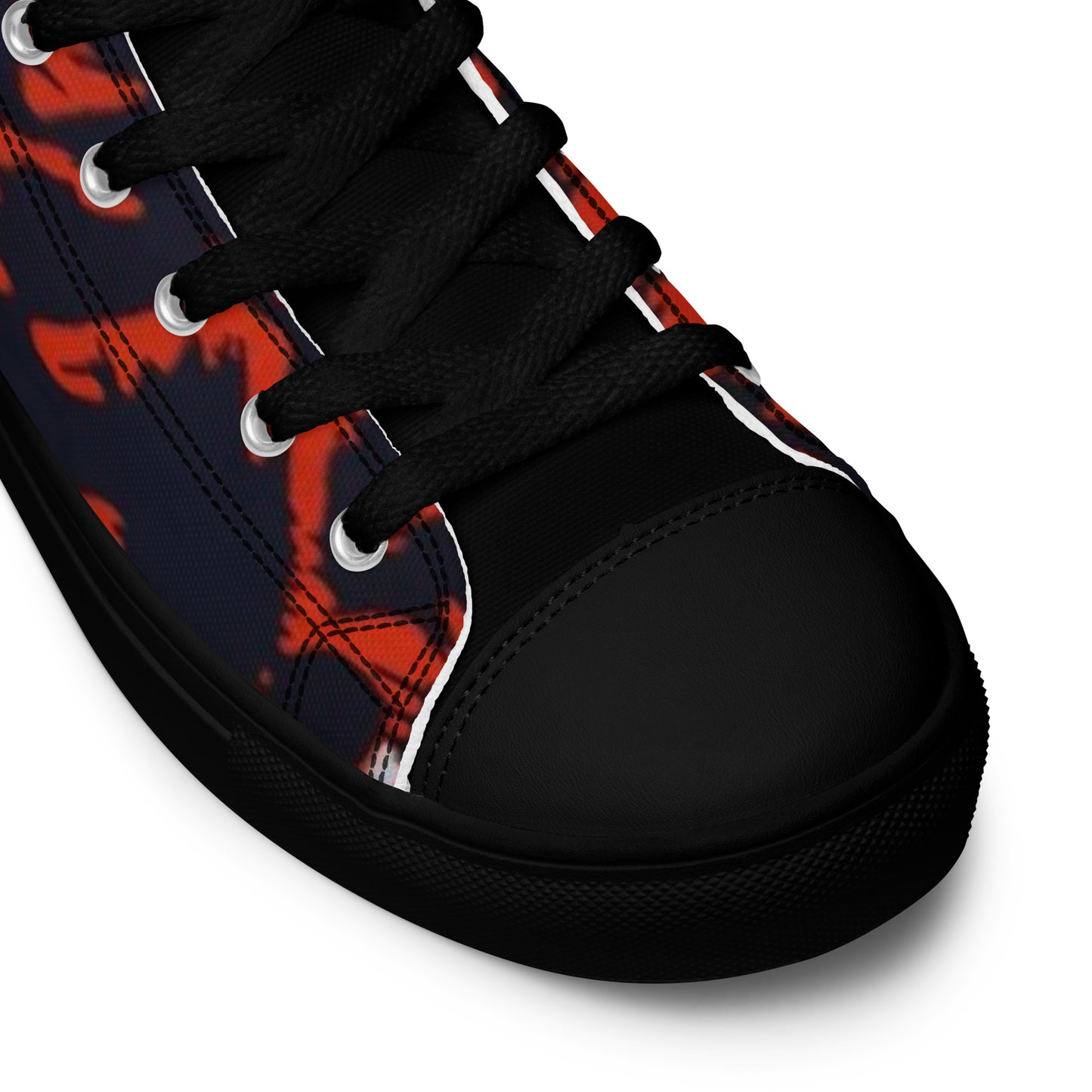 Orange Leopard Men’s high top canvas shoes