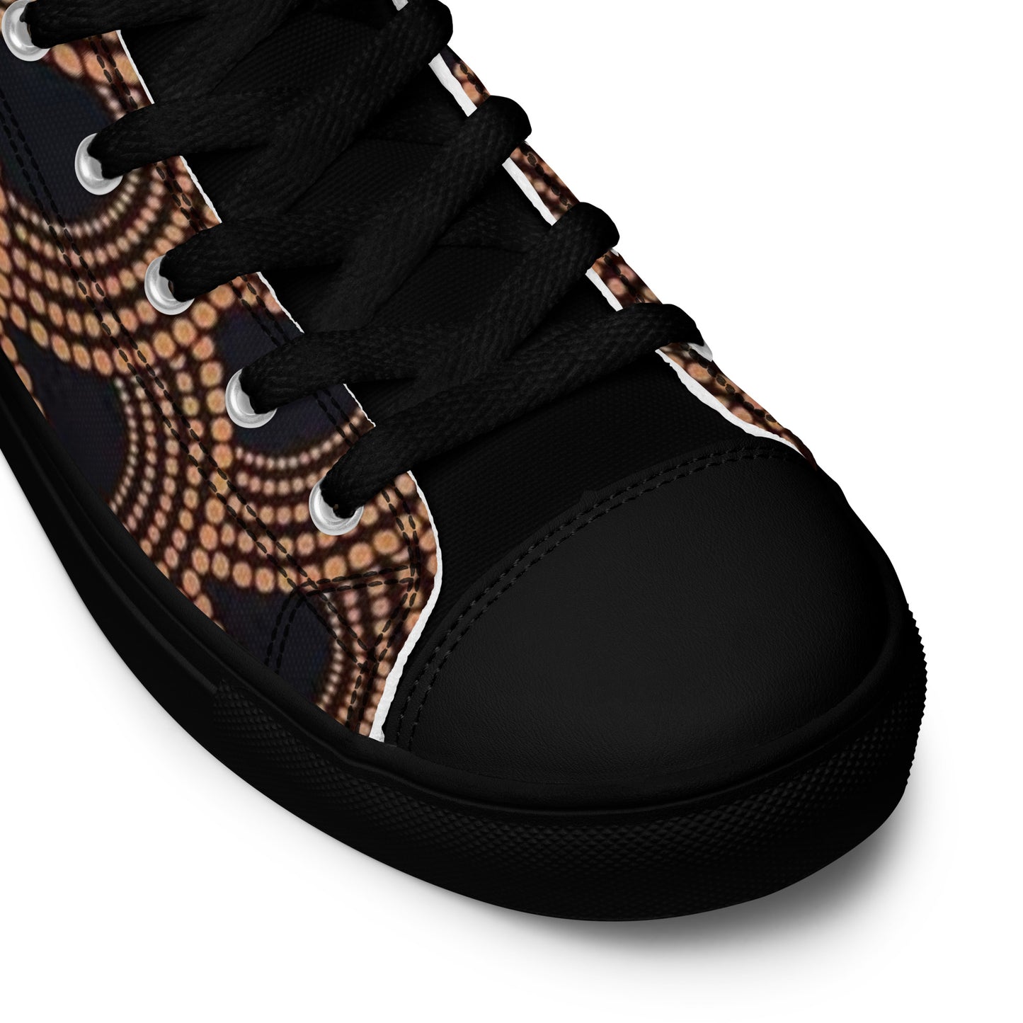 Brown Abstract Men’s high top canvas shoes