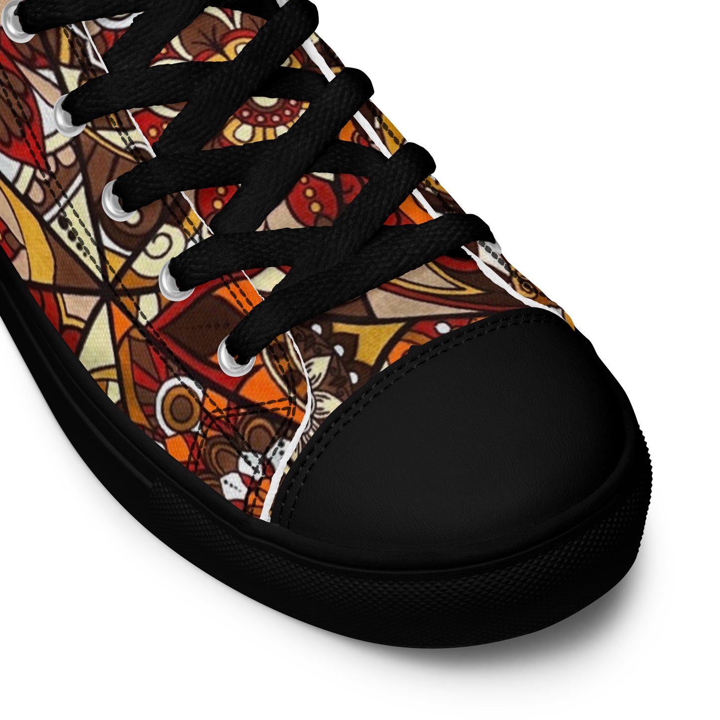 Multicolour Brown Men’s high top canvas shoes