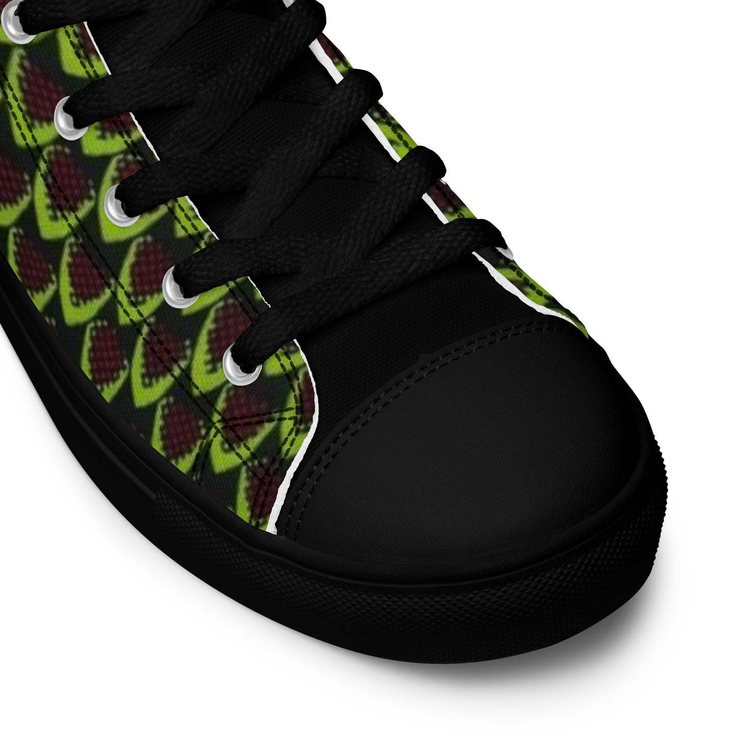 Green Flame Men’s high top canvas shoes