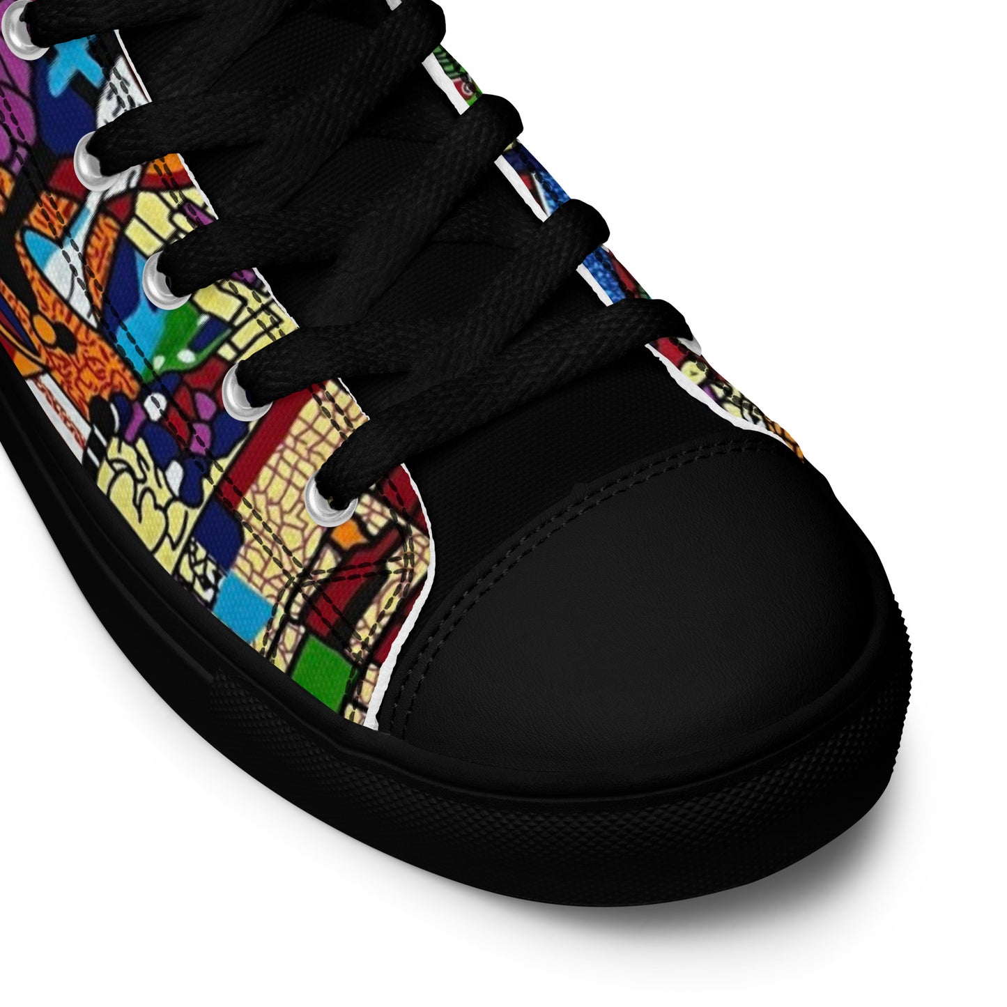 Colourful Artsy Men’s high top canvas shoes