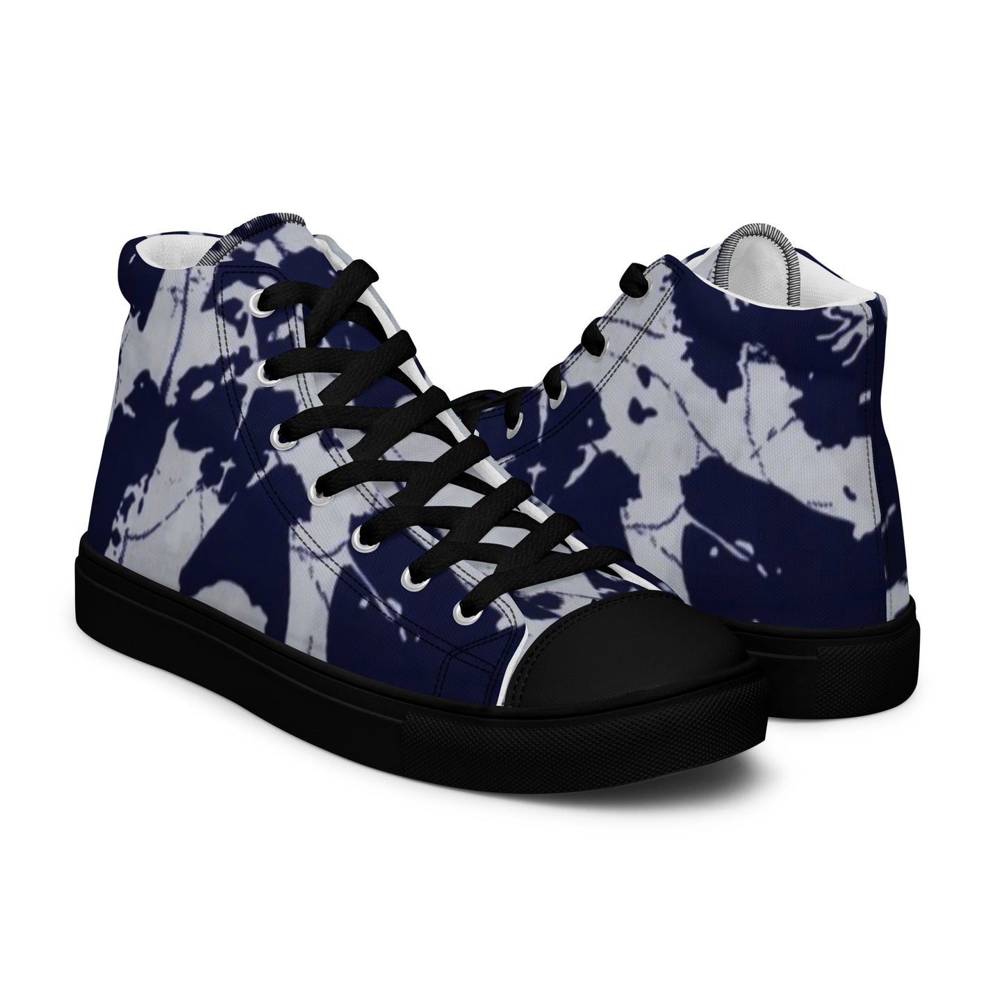 Indigo Adire Men’s high top canvas shoes