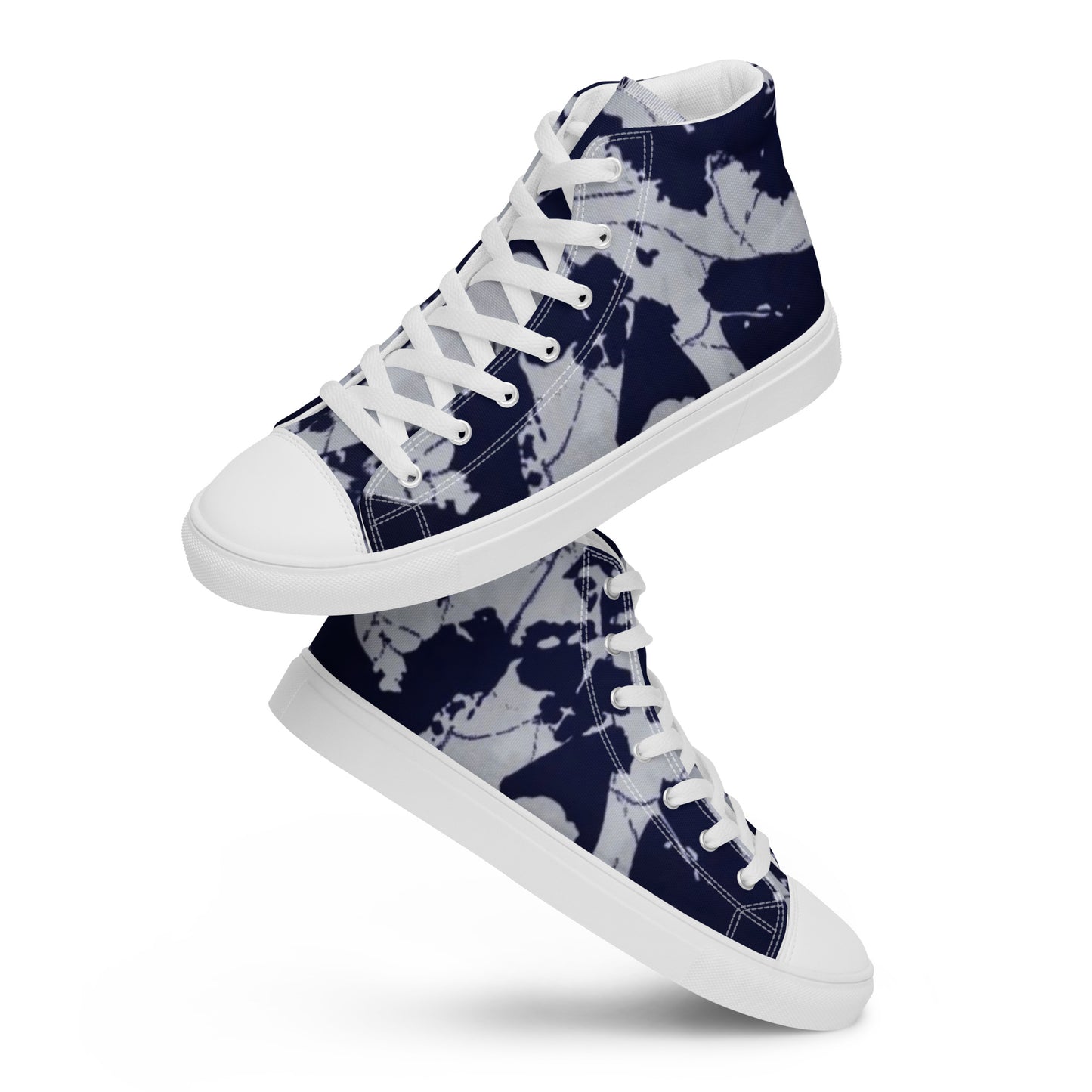 Indigo Adire Men’s high top canvas shoes