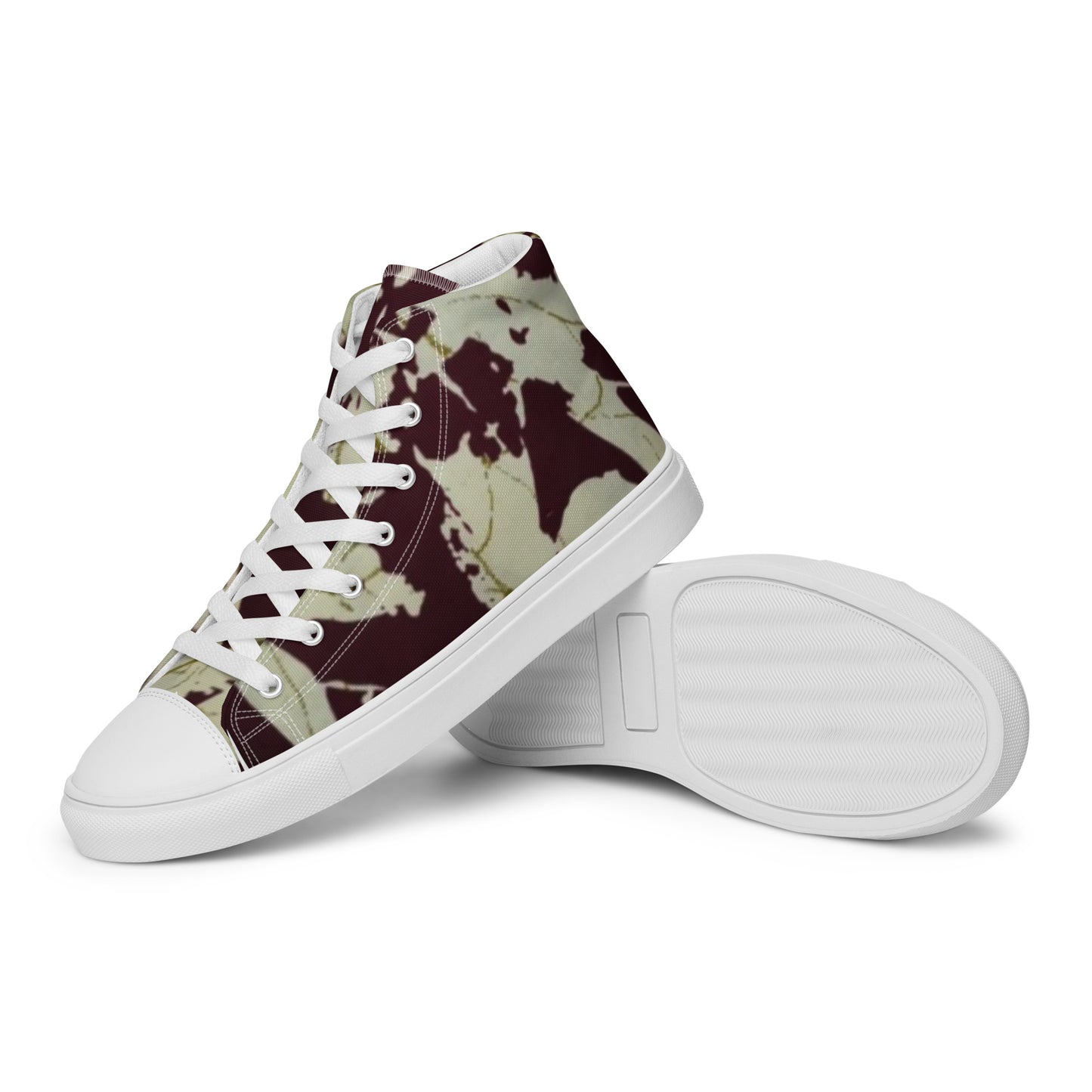 Brown Adire Men’s high top canvas shoes