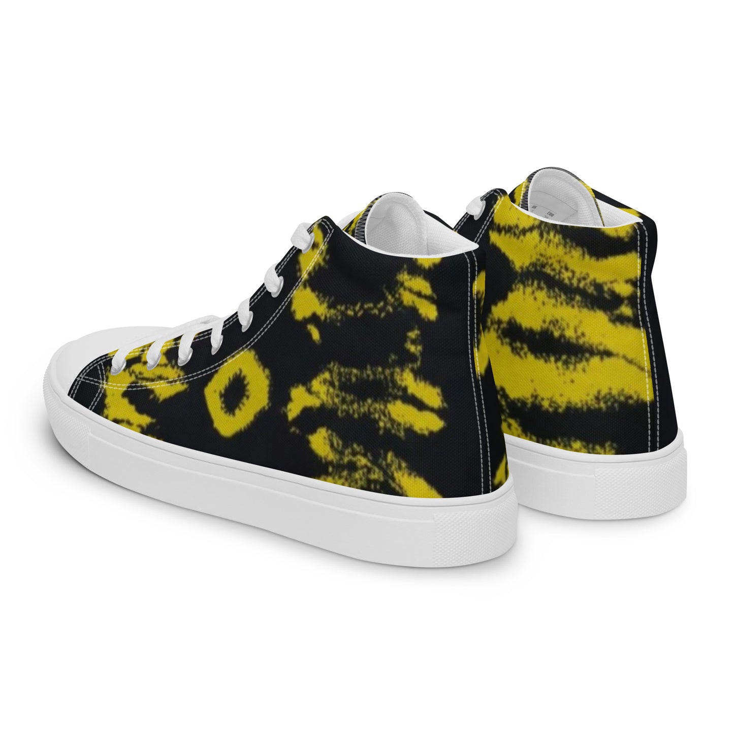 Yellow Adire Ankara Men’s high top canvas shoes