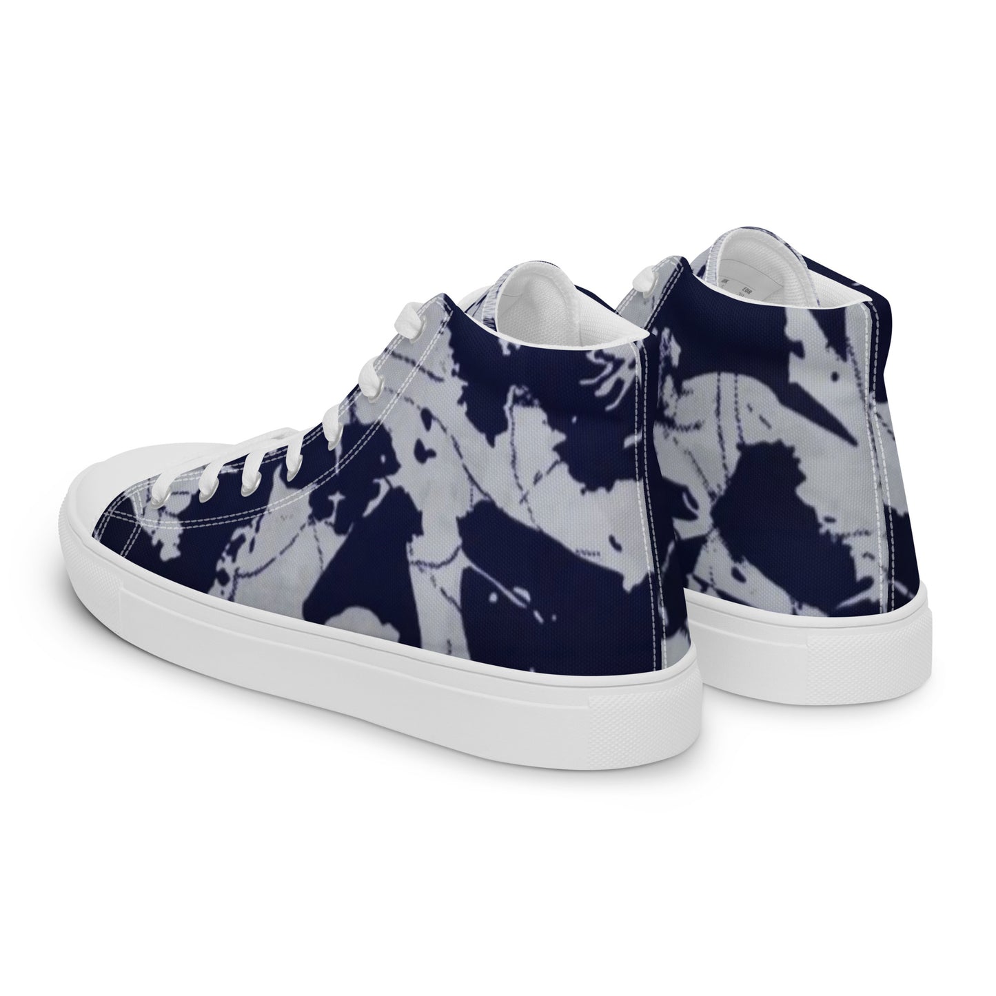 Indigo Adire Men’s high top canvas shoes