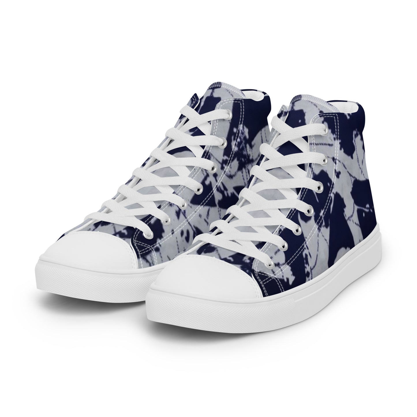 Indigo Adire Men’s high top canvas shoes