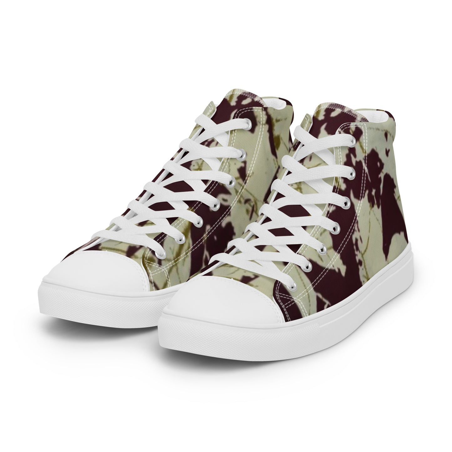 Brown Adire Men’s high top canvas shoes