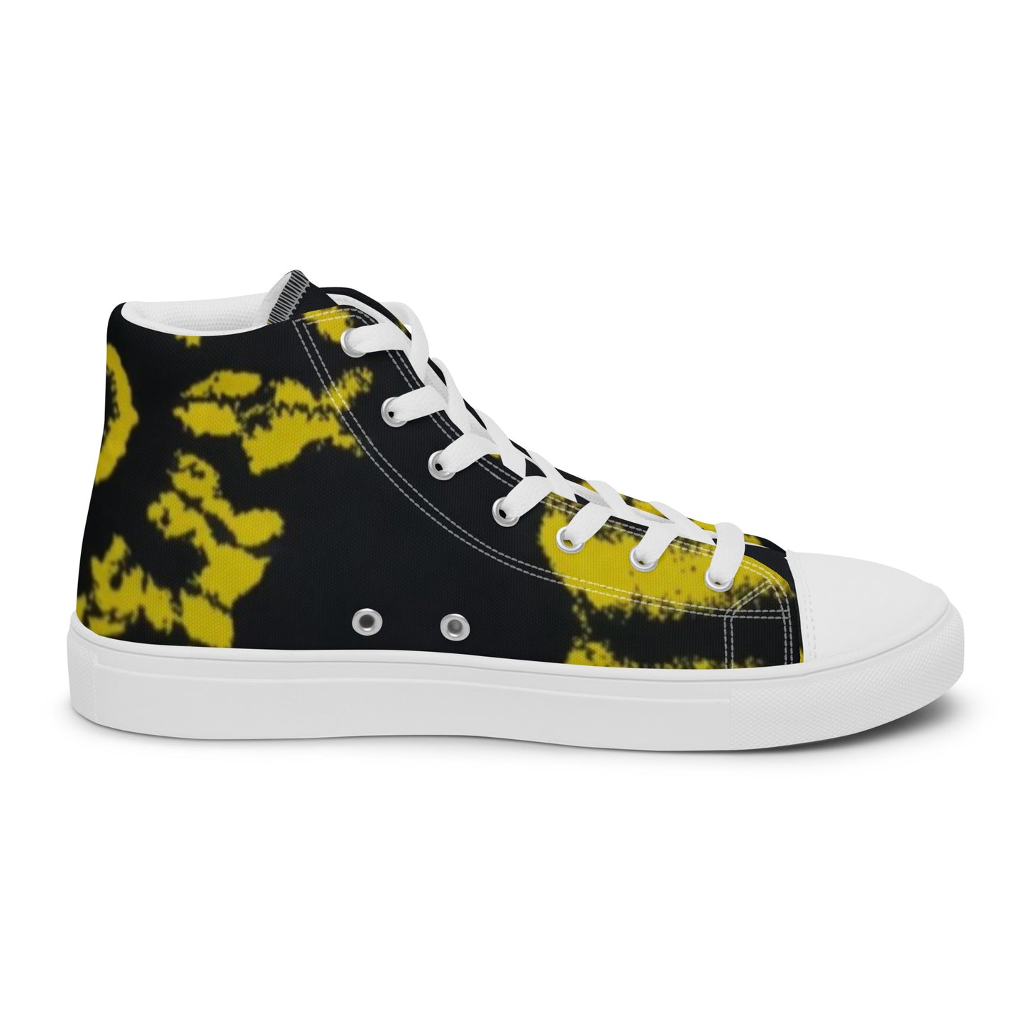 Yellow Adire Ankara Men’s high top canvas shoes